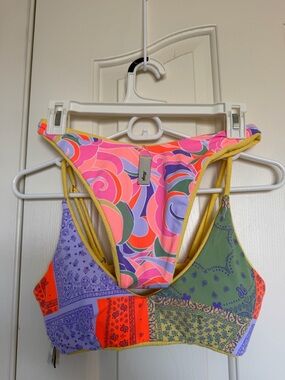 Maaji Reversible Yellow/ Multicolor Pink Orange Purple Green Yellow Bikini Set